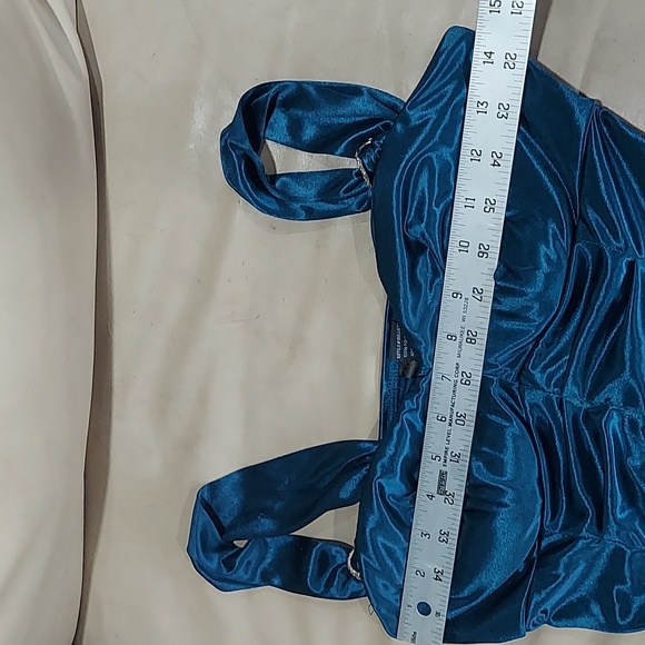 REPOSTED Love tease ruched satin mini dress with strap embellishment suze 5 - Picture 3 of 9